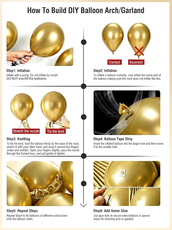 Gold Balloons 125 Pcs Gold Balloons Different Sizes 18 Inch 12 Inch 10 Inch 5 - Image 5