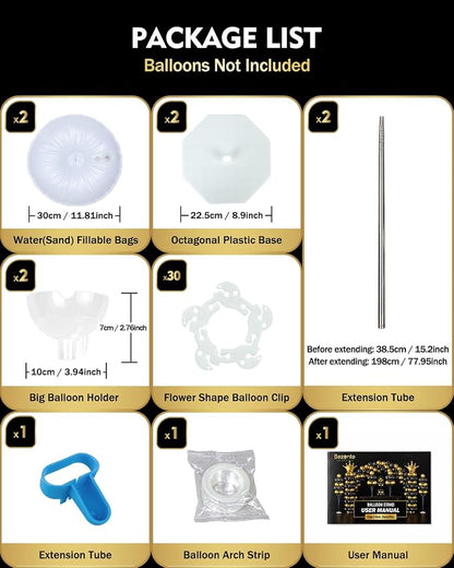 Pro Series Balloon Column Stand Kit Set of 2, 7ft Height Adjustable Balloon - Image 6