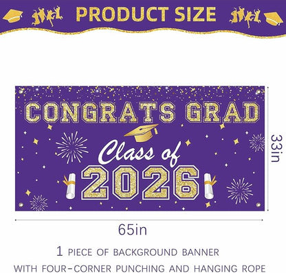 Graduation Decorations 2026 Purple and Gold Balloon Boxes, Class of 2026 GRAD - Image 3