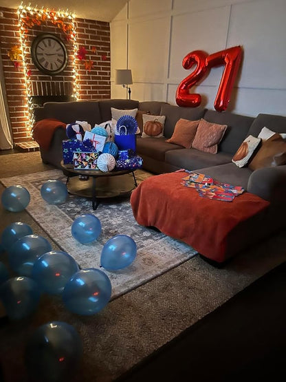 7 Balloon Numbers Party Decorations, 40In Red Balloons - Image 4