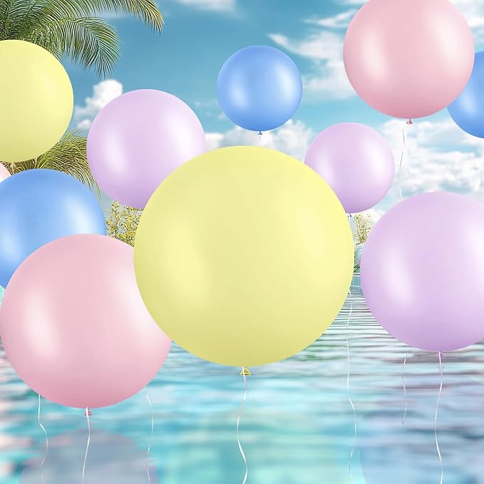 Gejoy 24 Pcs Pool Giant Balloons 36/24/18 Inch Jumbo Large Big Latex Balloons - Image 5