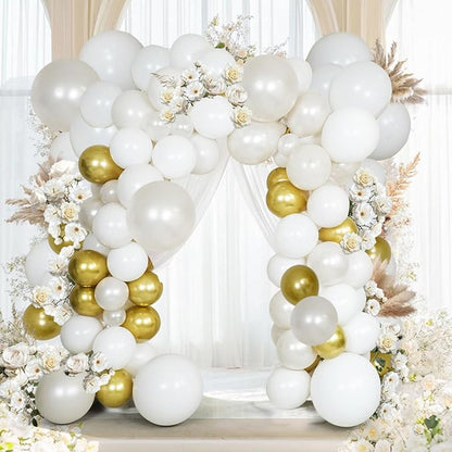 Pearl White Double Stuffed Balloon Arch Kit - Image 2