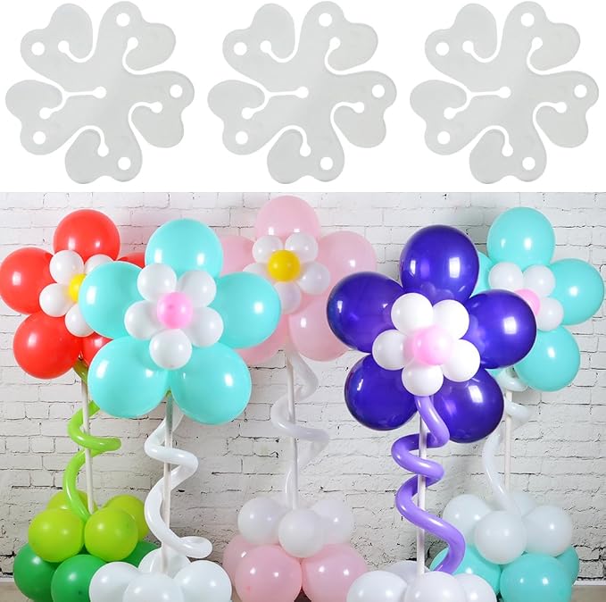 baotongle 50 pcs Portable Flower Shape Balloon Clips Holder - Image 2