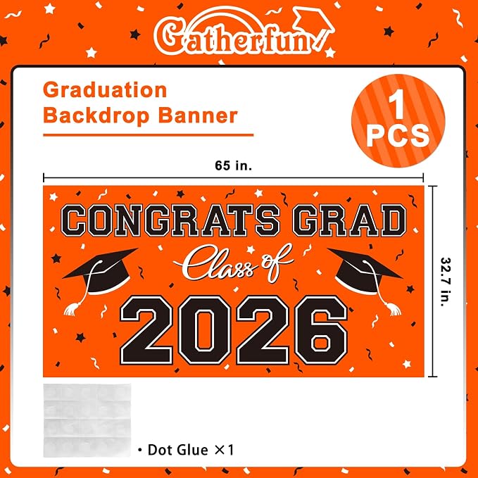 2026 Graduation Party Plastic Backdrop - Image 2