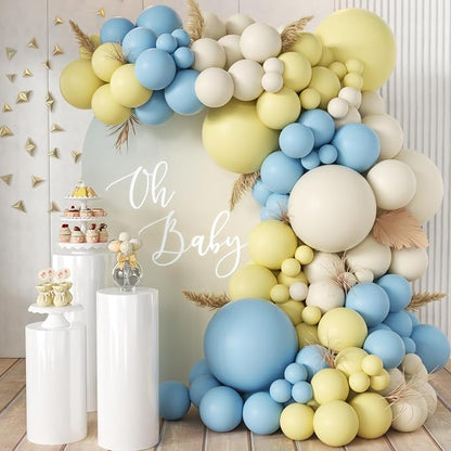 MEBAY Blue Yellow White Balloon Garland Arch Kit by MEBAY