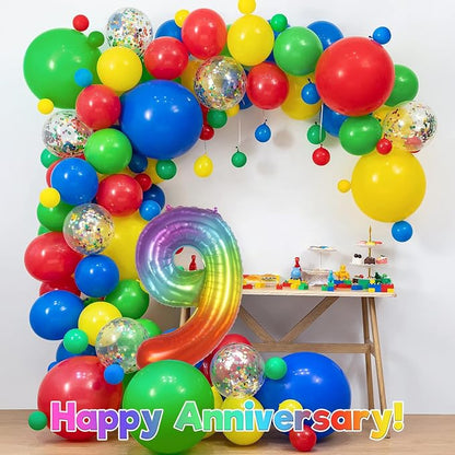 Rainbow Number 9 Balloon 40 Inch, Big Large Foil Mylar Balloon, Gradient - Image 6