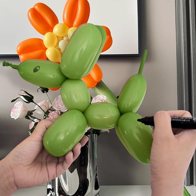 100Pcs Olive Green 260 Balloons, Thickening Latex Olive Green 260q Balloons - Image 5