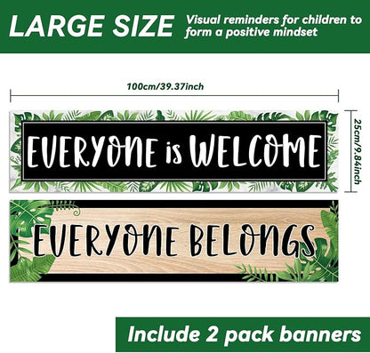 2 Pack Greenery Classroom Decorations Welcome Back to School Banner Bulletin - Image 5