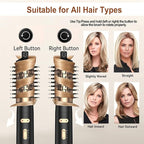 Hair Dryer Brush, 4 in 1 Rotating Round Hot Air Spin Brush Set Negative Ionic Professional Blow Dryer with Detachable Brush(2" & 1.5"), 3 Heats and 2 Speeds Rotating Blow Dryer Brush