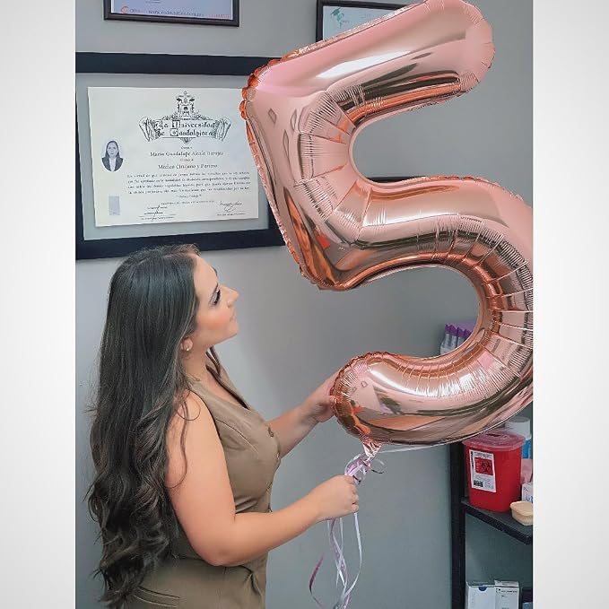 Rose Gold 5 Balloon - Image 4