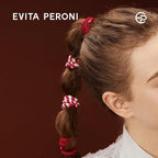 EVITA PERONI 12 Pcs Hair Ties, High Elastic Ponytail Holders, Hair Ties No Damage for Thick Curly Hair Women Men (Blackout Red)