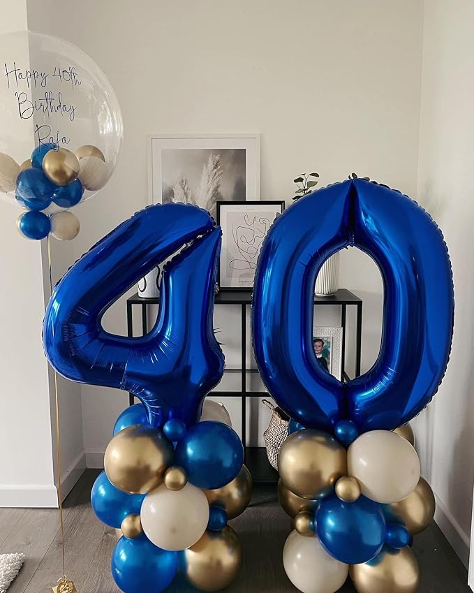 40 Inch Navy Blue 40 Number Balloons Giant Jumbo Huge 40 Foil Mylar Helium - Image 6