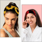 6 Pcs Stretchy Headbands for Women, Absorbed Sport Headband Soft Twist Knotted Headbands for Daily Life Yoga Workout, Dogs Collection Multi Animal