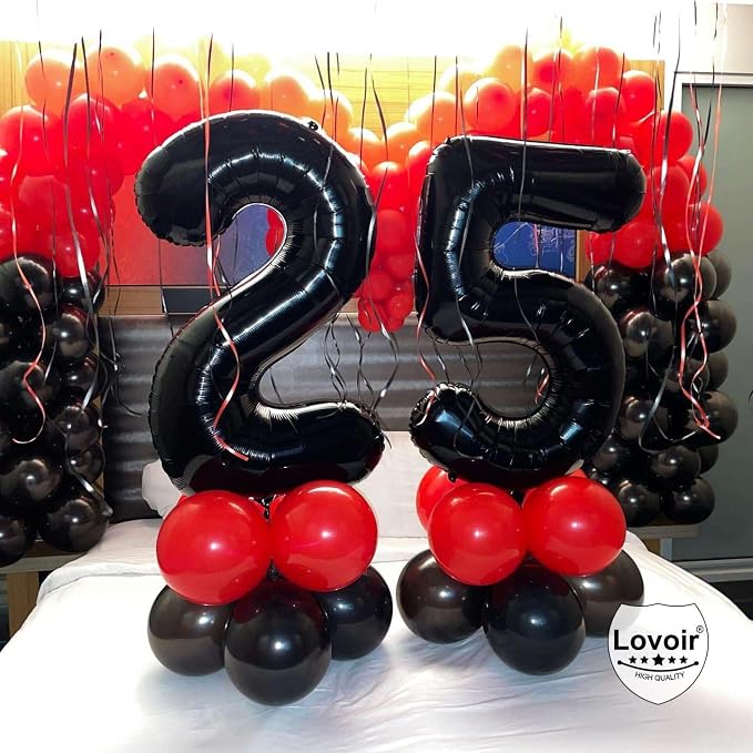 Black 27 Number Balloons, 40 Inch Giant Number 27 Balloons Foil Mylar Helium - Image 7