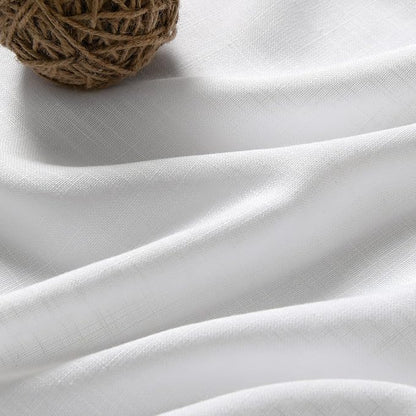 Solid White Curtains 96 Inches Long 2 Panels Back Tab Sheer Linen Curtain - Image 3