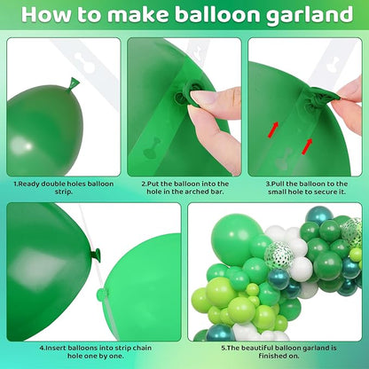 Amandir 153pcs Green Balloon Garland Arch Kit Different Sizes | 18 12 10 5 inch - Image 3