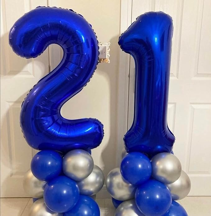 40 Inch Navy Blue 20 Number Balloons Giant 20 Balloons Navy Blue Birthday 20 - Image 3