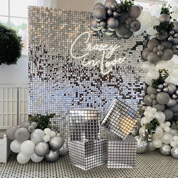 Balloon Boxes，4 Pcs Disco Style Cube Paper Boxes - Image 4
