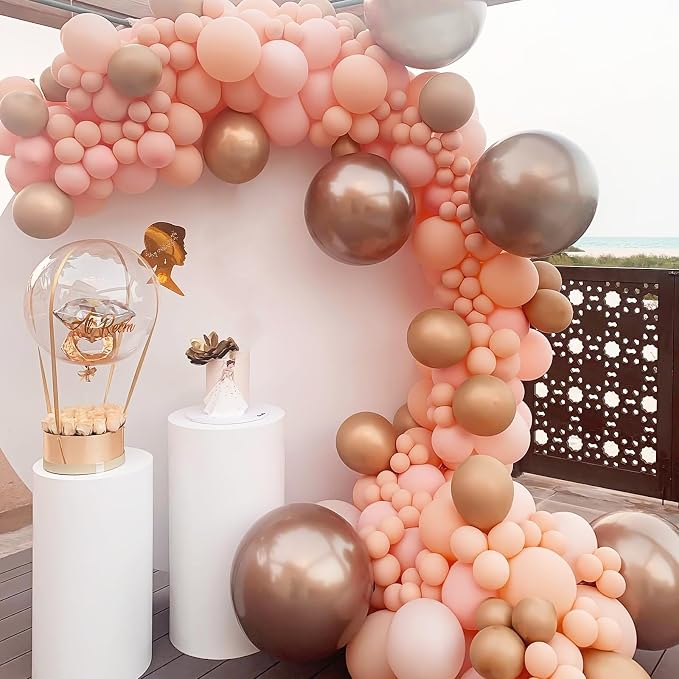 Awenztech 122pcs Peach Pastel Orange Latex Balloons in 18 12 10 5 inches | - Image 8