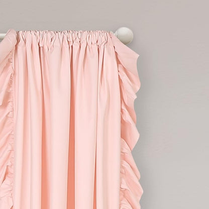 Lush Decor Reyna Ruffle Window Curtain Panel Set, Blush Pink - Image 2