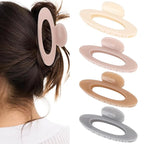 4Pcs Hair Claw Clips Large Oval Hair Clips for Women Strong Hold Non Slip Jaw Clips for Thick Thin Hair(Neutral)