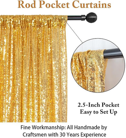 ShinyBeauty Gold Sequin Backdrop 5FTx7FT Photo Backdrop Shimmer Wall Sparkle - Image 3