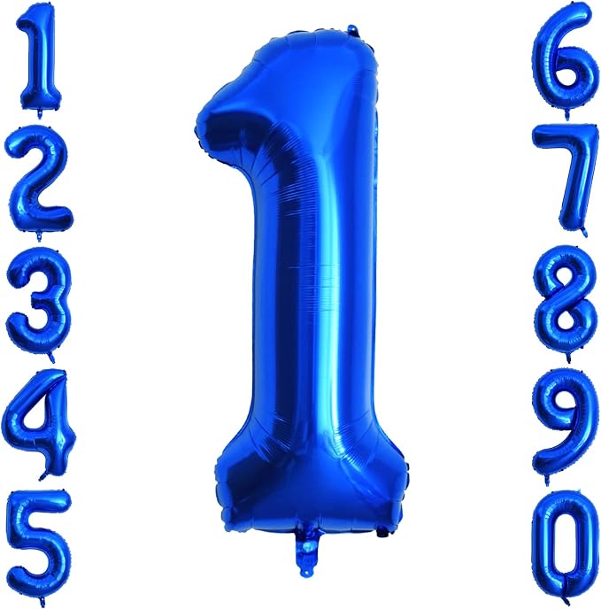 Navy Blue Number 1 Balloon 40 Inch, Shiny Foil Digit Party Supplies | Gorgeous by Unknown