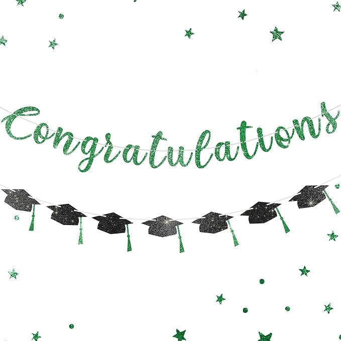 2026 Graduation Banners Party Decorations, Glitter Congratulations by Unknown