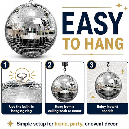 Youdepot 12-Inch Large Hanging Mirror Ball - Image 2