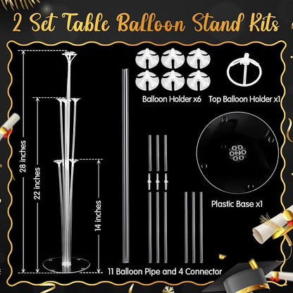 Kasyat 2 Set Gold and Black 2026 Graduation Table Centerpiece Balloon Stand Kit - Image 3