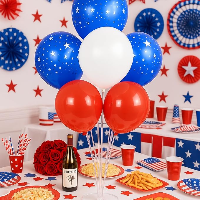 6pcs American Flag Balloon Stands Kit Table Centerpiece Table Decorations - Image 3
