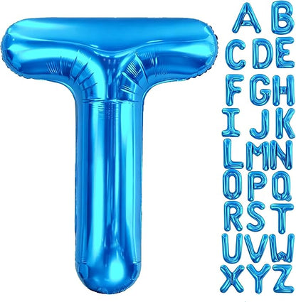 Letter T Balloon 40 Inch Blue, Giant Alphabet Foil Balloon, Big Mylar Party by Aeniaza