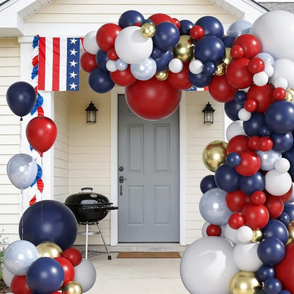 Ouddy Party 149Pcs Red White and Blue Balloon 4th of July Day Decorations - Image 7