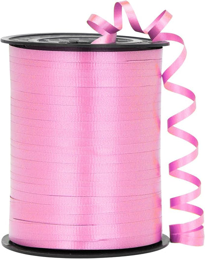 Pink Ribbon, 500 Yard Crimped Pink Curling Ribbon, Curling Ribbon by OMISELIO