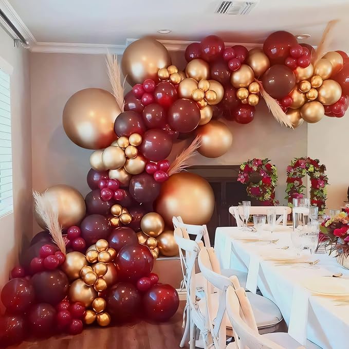 135pcs Burgundy Balloons Arch Kit Different Sizes of 18 12 10 5 Inch Dark Red - Image 5