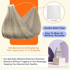 Full Shine Human Hair Tape in Extensions 22Inch Double Sided Tape in Extensions Human Hair Color 18 Ash Blonde Highlight 613 Light Blonde 50G Hair Extensions Tape Ins Real Hair Extensions 20Pcs