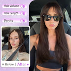 Hair Topper for Women Clip in Bangs – 18 Inch Medium Length Straight 360° Full Coverage Ombre Blonde,Synthetic Natural Looking Piece for Thinning Hair