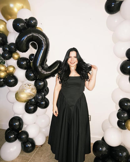 8 Balloon - Black Birthday Number Balloons, 40 Inch Decorations Men Women | - Image 7