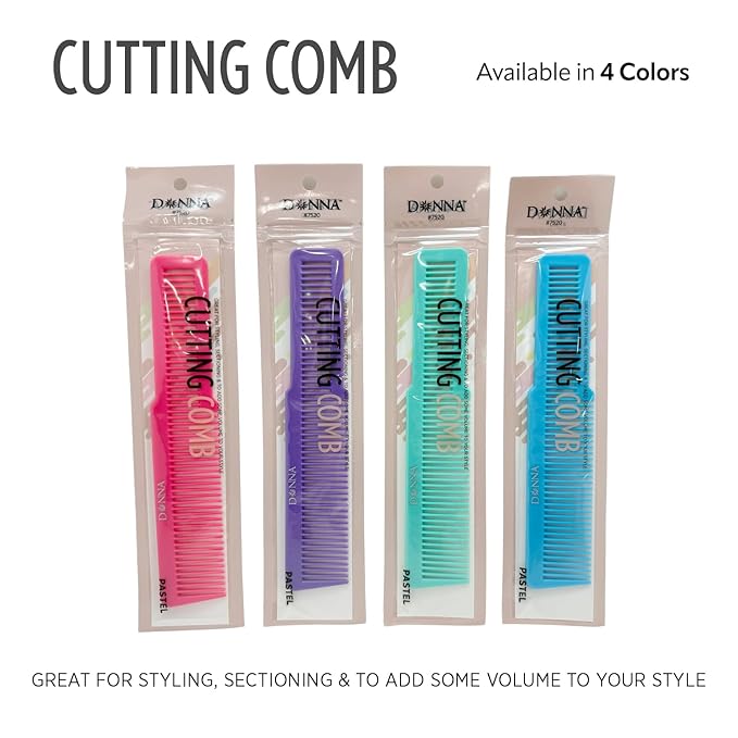 DONNA Cutting Comb – Precise Haircut & Sectioning Tool – Dual-Sided Fine & Wide Teeth Tail Comb for Layering, Thinning & Styling Wet or Dry Hair, GREEN COLOR 1PC