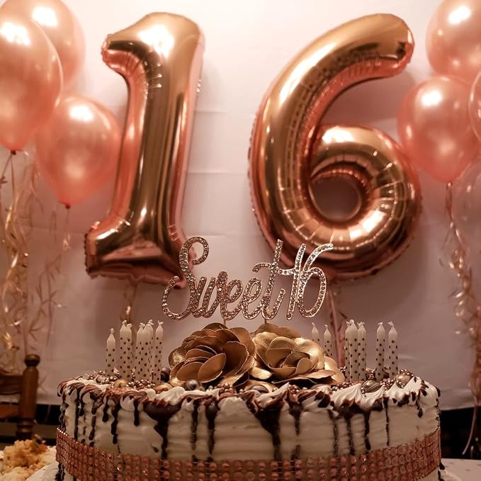 60th Birthday Balloons Rose Gold - Image 5