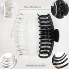 Jumbo 5.5 Inches Hair Clips for Extra Thick Hair - Long Butterfly Hair Accessories for Women, 2 Counts (Black and Clear)