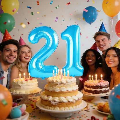 40 Inch Number 21 Balloons for 21st Birthday Party Decorations, 0-100 Jewelry - Image 2