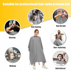 Hair Cutting Cape for Adults-Nylon Waterproof Large Salon Capes for Hair Stylit-Grey Barber Cape-with Adjustable Snap Closure-56 x 64inch Hair Color Cape - Professional Hairstylist & Home Use