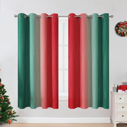Red and Green Blackout Curtains - Image 2