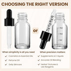 50 Pcs 1/2oz Clear Glass Dropper Bottles with Measurement, 15ml Leakproof Tincture Bottles with Funnels, Eye Droppers, Extra Caps & Labels, Refillable Empty Bottle for Tinctures, Essential Oils