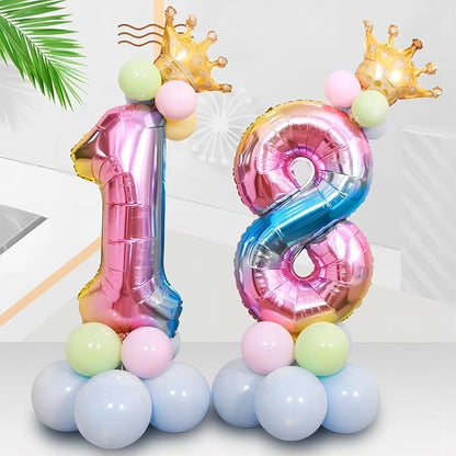 40 Inch Giant Rainbow Number 1 Balloons, Birthday Balloons, Helium Mylar Foil - Image 5