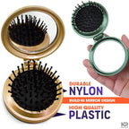 Mini Hair Brush Set of 6 - Foldable Travel Brushes for Hair in Assorted Colors – Lightweight and Portable Travel Brush for Women with Mirror for Quick Touch-Ups