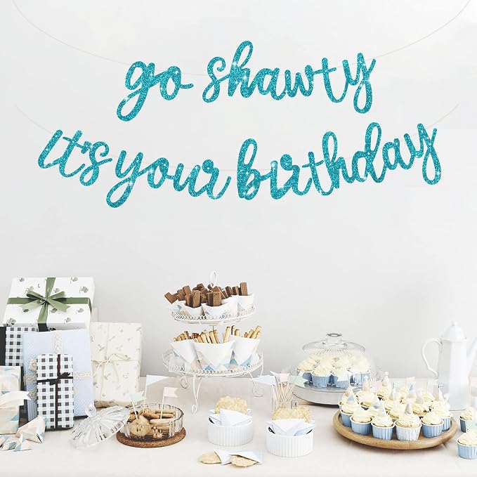 BEISHIDA Light Blue Go Shawty It's Your Birthday Banner - Image 6