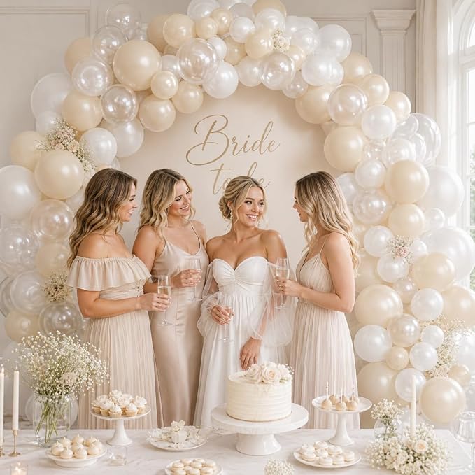 Pearl White Balloons, 12 Inch Double Stuffed Pearl Balloons - Image 3