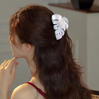 White Leaf Hair Claw Clip 3.5 Inch Strong Hold Hair Grip Clip French Design Women Girls Hair Accessories for Thick Thin Hair